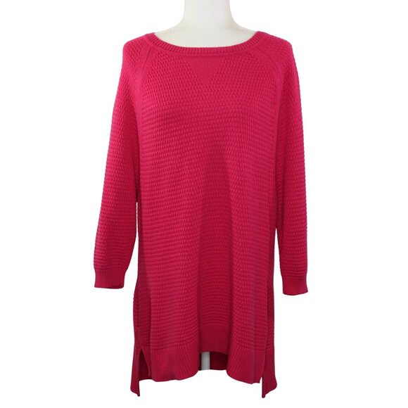 Lane Bryant Pink Pullover Tunic Sweater Back Buttons - Picture 1 of 10